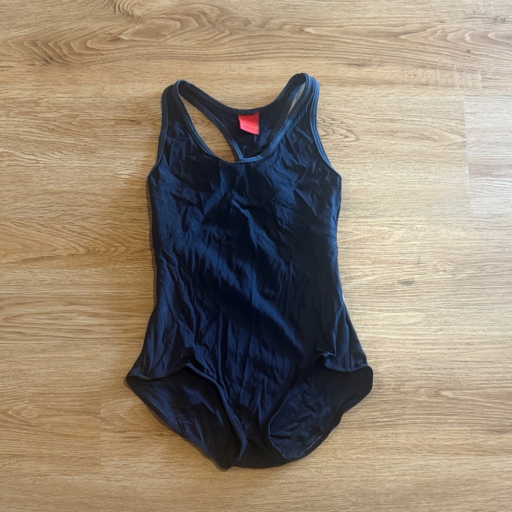 Yumiko Black with dark grey piping leotard size medium